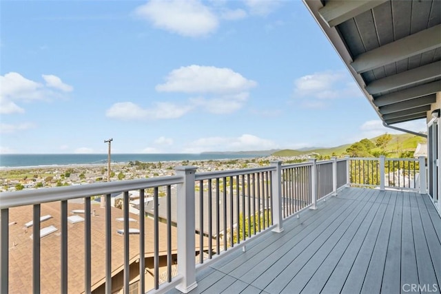 deck with a water view