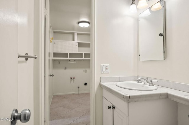 bathroom featuring vanity and tile patterned floors