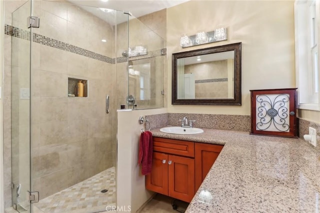 1460 E Glenoaks Blvd, Glendale, CA 91206 - bathroom featuring a stall shower and vanity