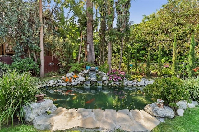 1460 E Glenoaks Blvd, Glendale, CA 91206 - view of yard featuring a small pond