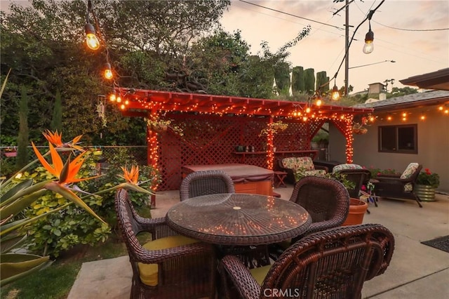 1460 E Glenoaks Blvd, Glendale, CA 91206 - patio terrace at dusk with a patio area and outdoor dining space