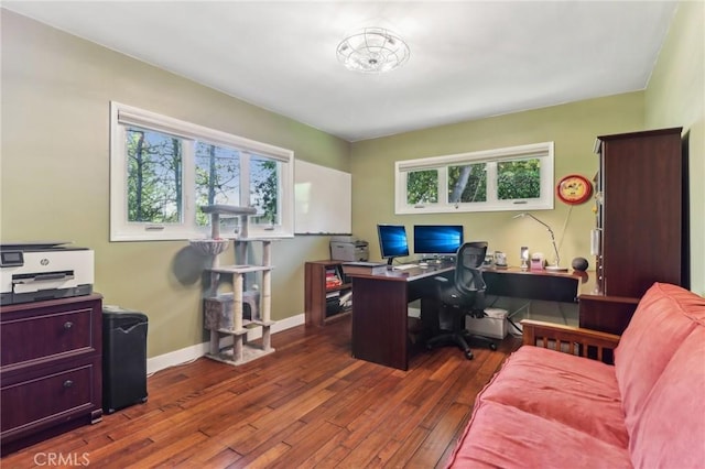 1460 E Glenoaks Blvd, Glendale, CA 91206 - office area with plenty of natural light, dark wood-type flooring, and baseboards