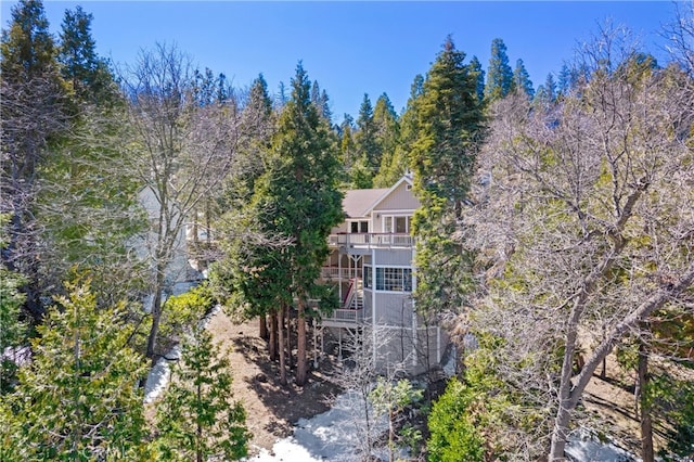 381 Old Toll Rd, Lake Arrowhead, CA 92317 - drone / aerial view featuring a view of trees