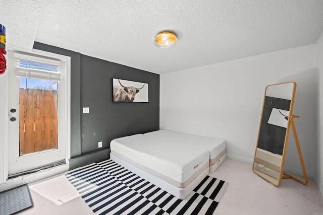 bedroom with a textured ceiling