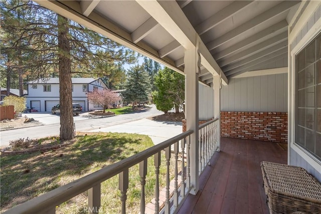 deck with covered porch