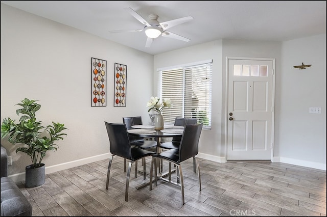 3 Hillrose, Aliso Viejo, CA 92656 - dining area with baseboards, ceiling fan, and wood finished floors