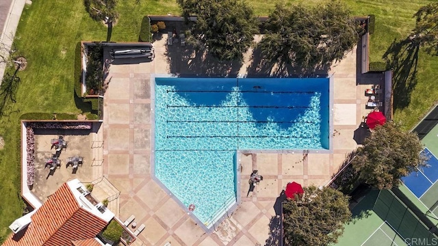 17515 Devereux Rd, San Diego, CA 92128 - bird's eye view of a pool area