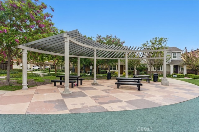 view of property's community with a pergola