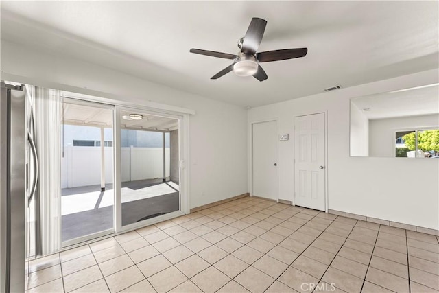 10806 Bayonne Dr, Riverside, CA 92505 - spare room with visible vents, baseboards, and a ceiling fan