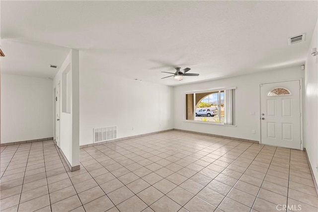 10806 Bayonne Dr, Riverside, CA 92505 - interior space featuring light tile patterned floors, a ceiling fan, and visible vents