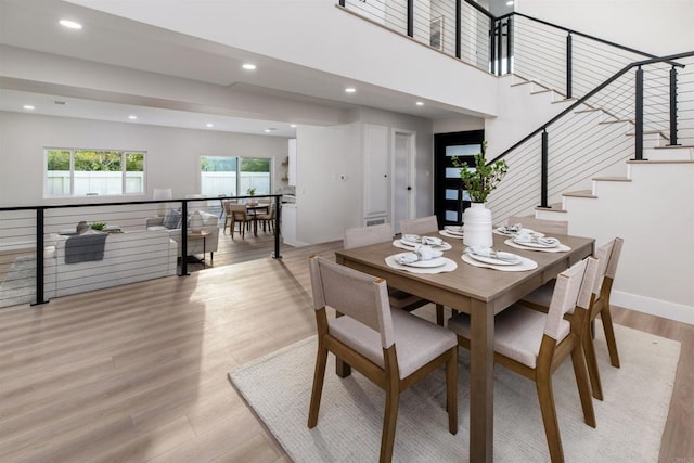 475 Parkwood Ln, Encinitas, CA 92024 - dining room featuring light wood-style flooring and recessed lighting