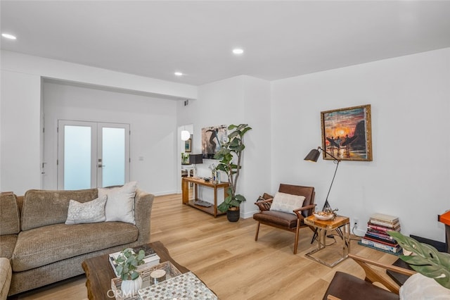 34832 Calle Del Sol, Dana Point, CA 92624 - living area with light wood finished floors, recessed lighting, french doors, and baseboards