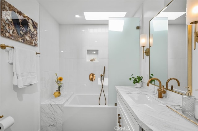 34832 Calle Del Sol, Dana Point, CA 92624 - full bath with a skylight, a bathtub, and vanity