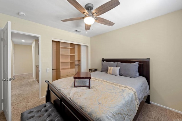 1396 Carneros Valley St, Chula Vista, CA 91913 - bedroom with carpet, a closet, baseboards, and ceiling fan