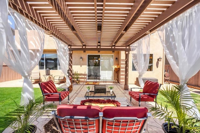 1396 Carneros Valley St, Chula Vista, CA 91913 - view of patio with an outdoor living space and a pergola