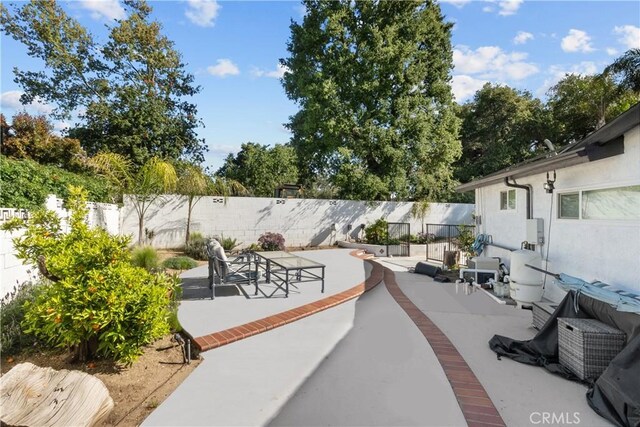 view of patio with a fenced backyard