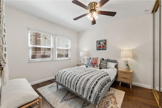 3614 Kalsman Dr Unit 1, Los Angeles, CA 90016 - bedroom with baseboards, ceiling fan, and wood finished floors