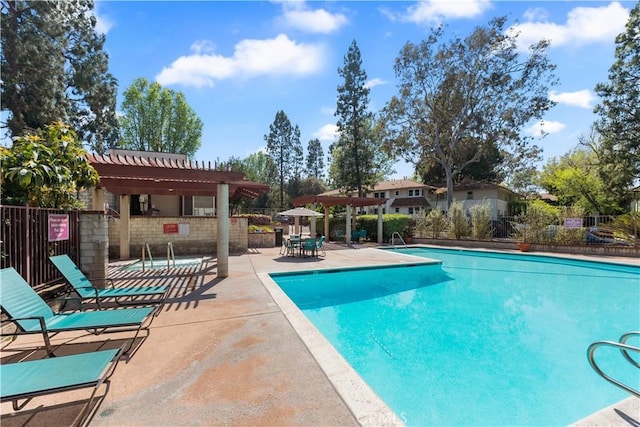 3614 Kalsman Dr Unit 1, Los Angeles, CA 90016 - community pool featuring a patio area, a pergola, and fence