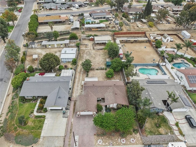 drone / aerial view with a residential view