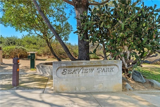 view of community sign