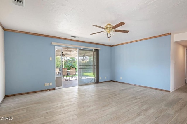 342 Colgate St, Santa Paula, CA 93060 - spare room with wood finished floors, ceiling fan, baseboards, and visible vents
