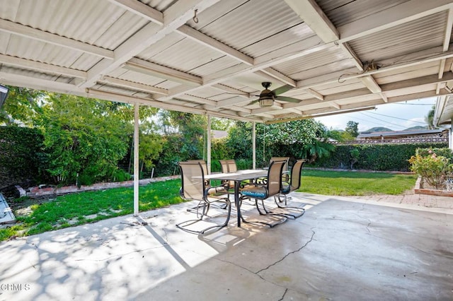 342 Colgate St, Santa Paula, CA 93060 - view of patio / terrace with outdoor dining space and ceiling fan