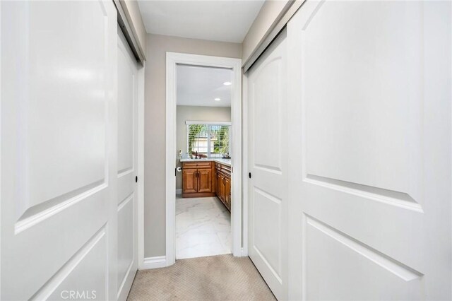 17851 Nearbank Dr, Rowland Heights, CA 91748 - hallway with marble finish floor and recessed lighting