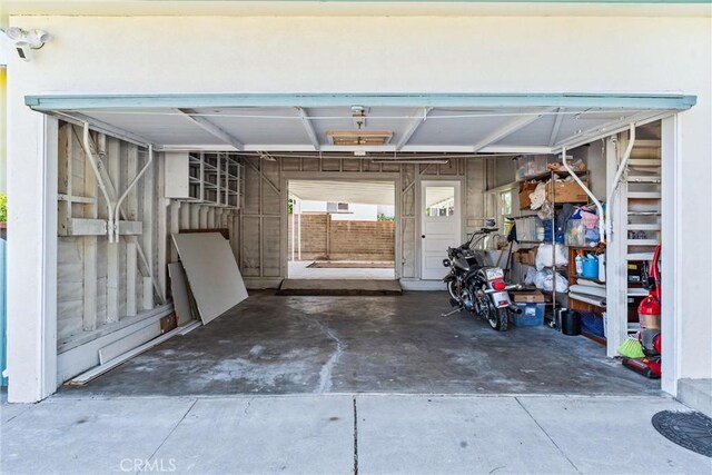 view of garage