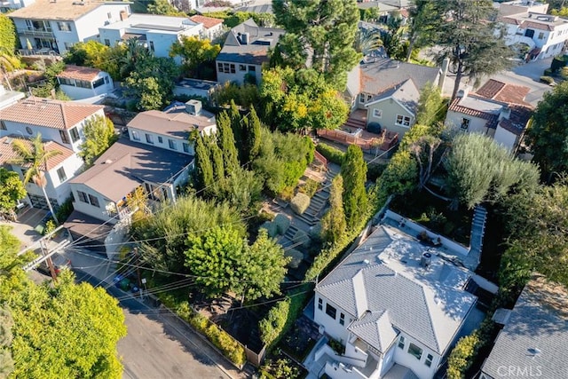 bird's eye view with a residential view