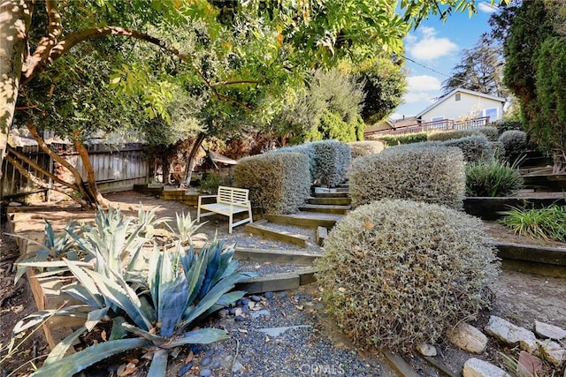 view of yard with fence
