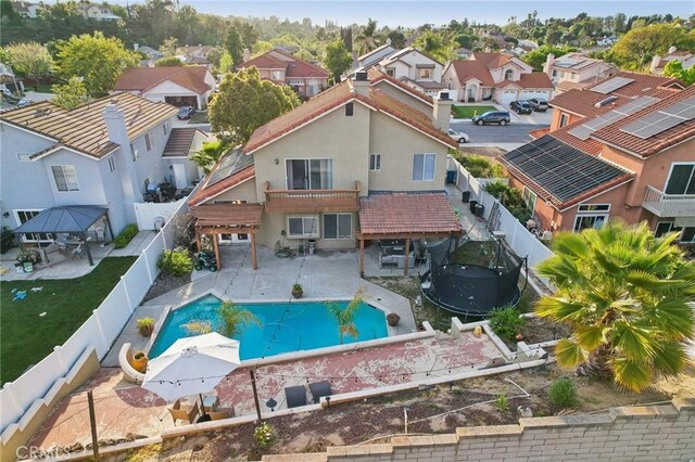 drone / aerial view with a residential view