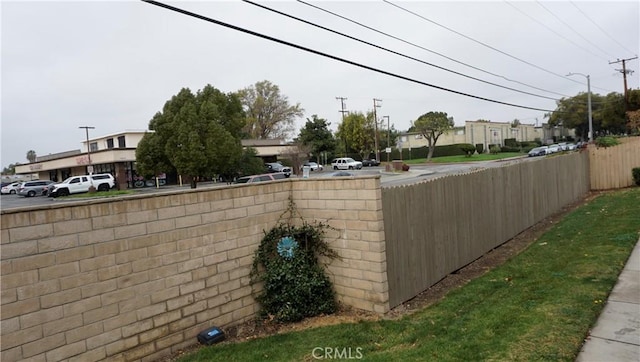 view of yard with fence