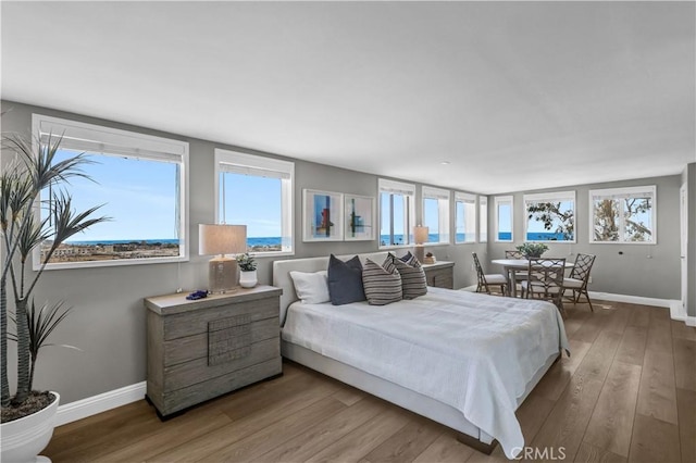 bedroom featuring baseboards and wood finished floors