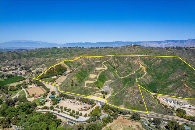 bird's eye view featuring a mountain view