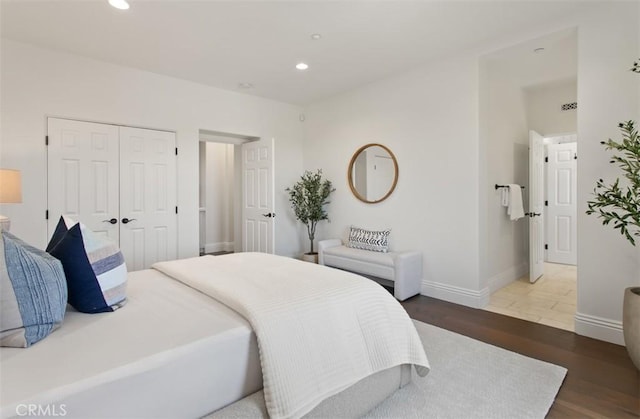 21 Observatory, Newport Coast, CA 92657 - bedroom with wood finished floors, recessed lighting, and a closet
