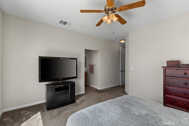 930 Travertine Way, Atwater, CA 95301 - carpeted bedroom featuring visible vents, baseboards, and ceiling fan
