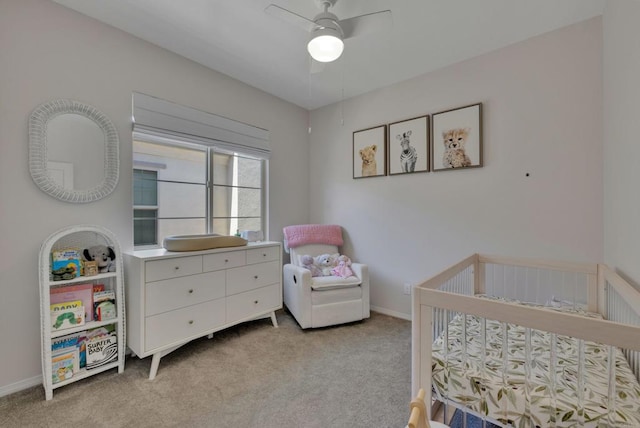 1132 Cherry Tree Ln, Vista, CA 92084 - bedroom featuring a nursery area, carpet flooring, and ceiling fan