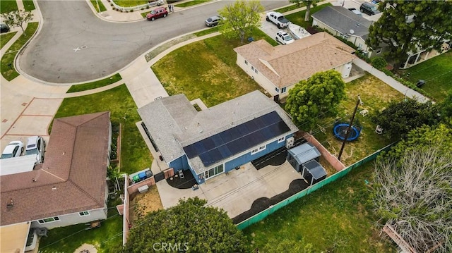 bird's eye view with a residential view