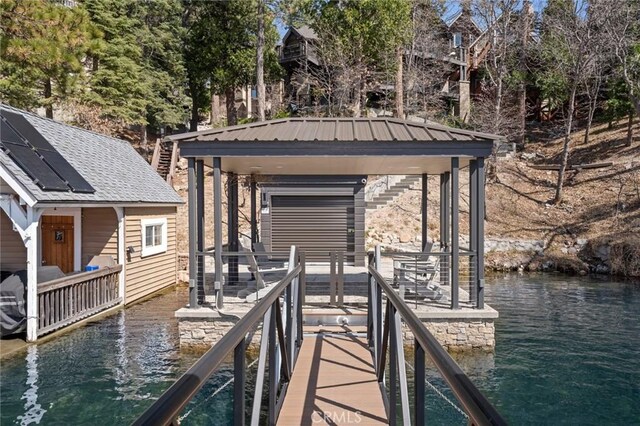 496 N State Highway 173, Lake Arrowhead, CA 92352 - dock with a water view and a gazebo