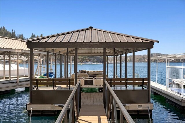 496 N State Highway 173, Lake Arrowhead, CA 92352 - dock area with a water view and boat lift