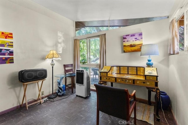 1768 Wright St, Pomona, CA 91766 - office with vaulted ceiling, tile patterned floors, and baseboards