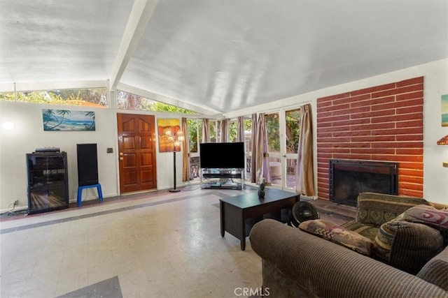 1768 Wright St, Pomona, CA 91766 - living room featuring a brick fireplace