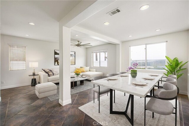 11834 Greenbluff Way, Yucaipa, CA 92399 - dining area with recessed lighting and ceiling fan