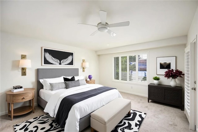 11834 Greenbluff Way, Yucaipa, CA 92399 - bedroom featuring light carpet, baseboards, and ceiling fan