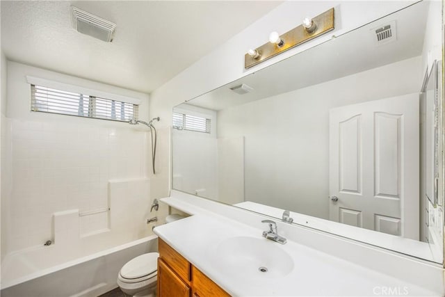 11834 Greenbluff Way, Yucaipa, CA 92399 - bathroom featuring toilet, vanity, and bathing tub / shower combination