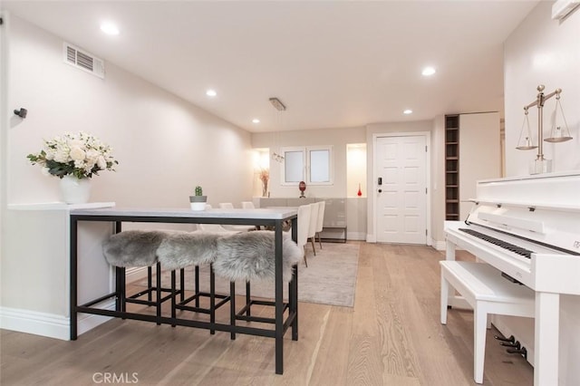 16040 W Sunset Blvd Unit 102, Pacific Palisades, CA 90272 - kitchen featuring baseboards, visible vents, recessed lighting, and light wood-style floors