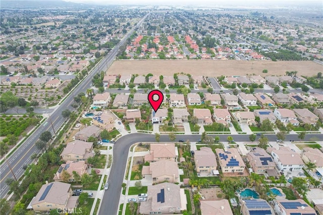 drone / aerial view with a residential view