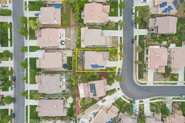 aerial view with a residential view