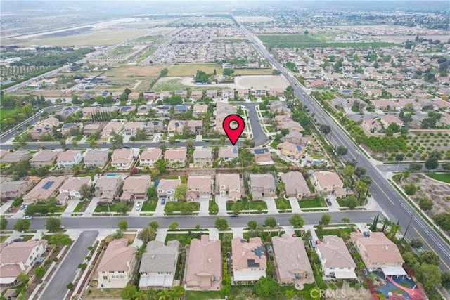 aerial view with a residential view