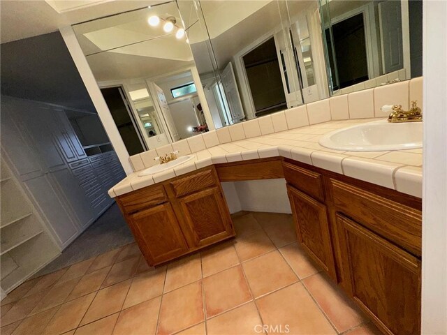 19229 Pine Way, Apple Valley, CA 92308 - full bathroom with double vanity and tile patterned floors